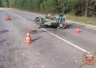 Мотоцикл после ДТП. Скриншот видео пресс-службы Госавтоинспекции по Иркутской области