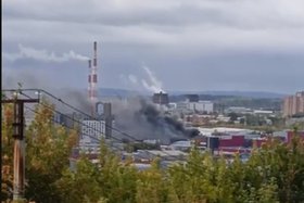 Пожар в Свердловском округе. Скриншот видео очевидцев