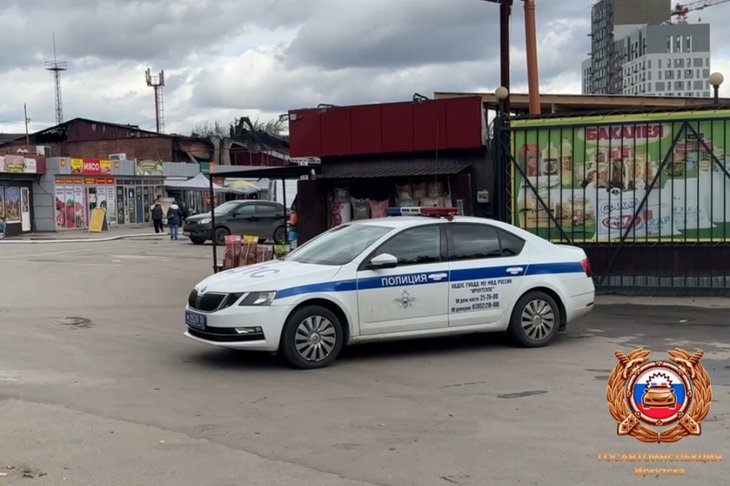 Въезд на Мельниковский рынок временно запрещен. Скриншот видео пресс-службы Госавтоинспекции Иркутской области