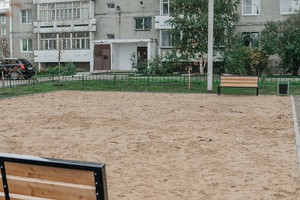 В зоне с песком в дальнейшем планируют разместить детское игровое оборудование