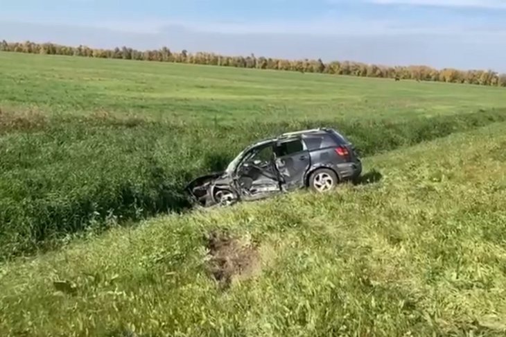Автомобиль после ДТП. Скриншот видео пресс-службы Госавтоинспекции Иркутской области