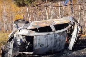 Автомобиль после ДТП. Скриншот видео пресс-службы Госавтоинспекции Иркутской области