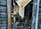 Сгоревший дом. Фото пресс-службы ГУ МЧС России по Иркутской области