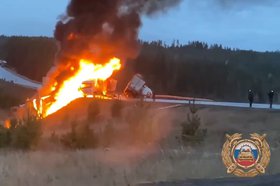 Авария на трассе. Скриншот видео Госавтоинспекции Иркутской области
