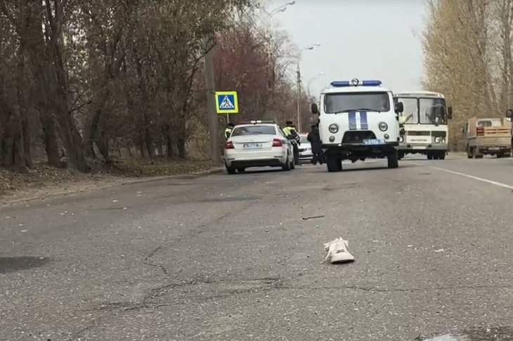 Место аварии. Скриншот видео Госавтоинспекции Иркутска