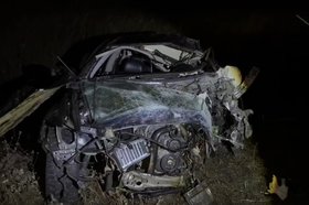 Машина после ДТП. Скриншот видео пресс-службы Госавтоинспекции Иркутской области