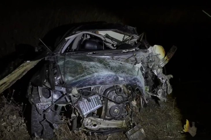 Машина после ДТП. Скриншот видео пресс-службы Госавтоинспекции Иркутской области