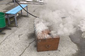 Горевший сундук. Фото пресс-службы ГУ МЧС России по Иркутской области