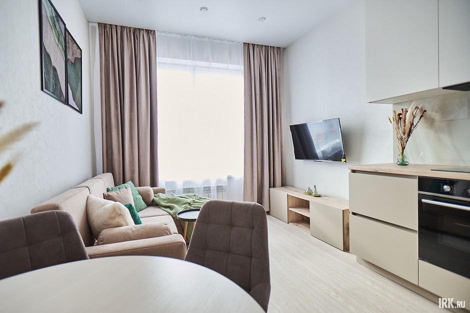 Однокомнатная квартира с ремонтом в светлых тонах