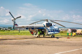 Вертолет. Фото пресс-службы правительства Иркутской области