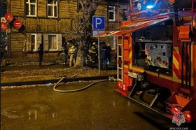 Пожар на Академика Образцова. Фото пресс-службы ГУ МЧС России по Иркутской области