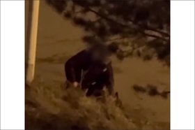 Мужчина с собакой. Фото пресс-службы ГУ МВД России по Иркутской области