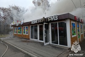 Пожар в тире. Фото ГУ МЧС России по Иркутской области