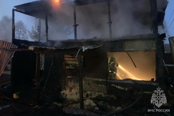 Пожар. Фото пресс-службы ГУ МЧС по Иркутской области