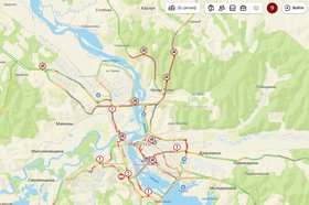 Пробки в Иркутске 7 ноября. Скриншот с сайта www.2gis.ru*