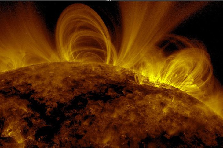 Солнце. Изображение с сайта лаборатории солнечной астрономии ИКИ и ИСЗФ СО РАН