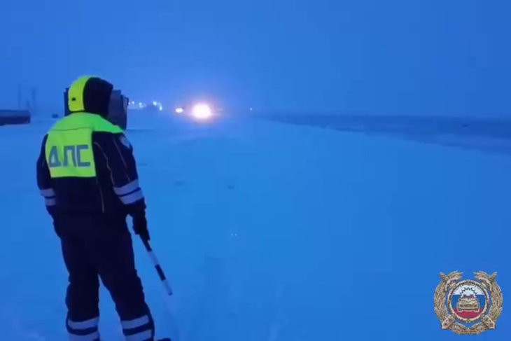 Ограничение движения. Скриншот видео Госавтоинспекции региона