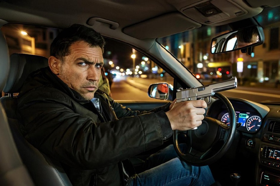 Таксист с пистолетом. Изображение сгенерировано с помощью нейросети GigaChat Таксист с пистолетом. Изображение сгенерировано с помощью нейросети GigaChat