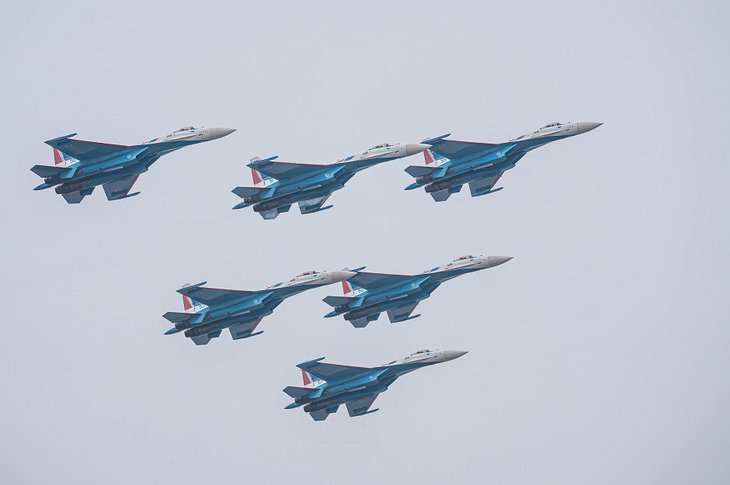 «Русские витязи». Фото из официального телеграм-канала группы высшего пилотажа