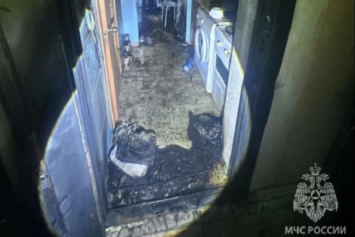 Квартира, где произошел пожар. Фото ГУ МЧС России по Иркутской области