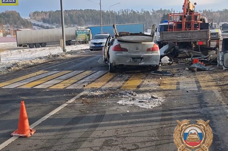 Авария в Тулунском районе. Скриншот видео Госавтоинспекции Иркутской области