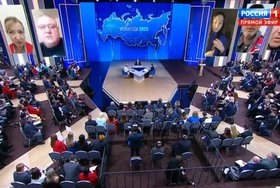 Прямая линия с Владимиром Путиным. Скриншот эфира «Россия 1»