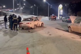 Авария в Братске. Скриншот видео Госавтоинспекции Иркутской области