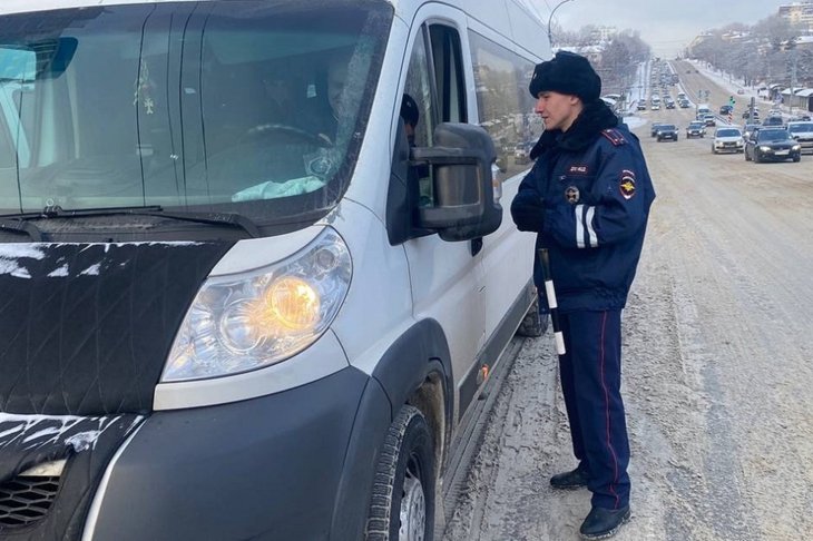 Маршрутка. Фото пресс-службы Госавтоинспекции Иркутска