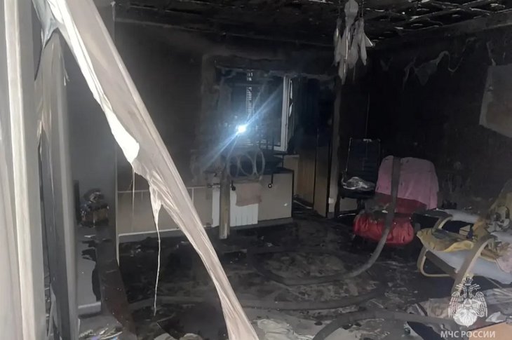 Квартира, где произошел пожар. Фото ГУ МЧС России по Иркутской области