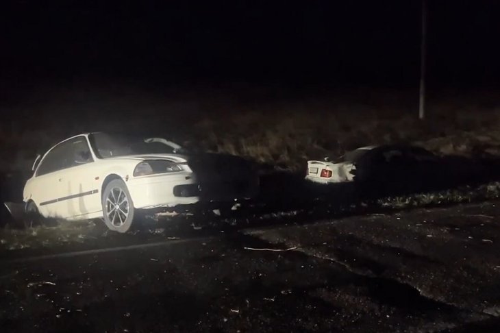 Авария на дороге Ангарск — Тальяны. Скриншот видео Госавтоинспекции Иркутской области