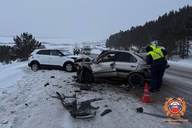 ДТП с тремя автомобилями. Фото Госавтоинспекции региона
