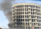 Пожар в строящемся здании. Фото очевидцев