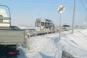 Сгоревший автомобиль. Фото очевидца