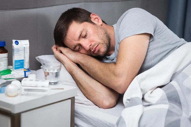 Болеющий человек. Фото сгенерировано с помощью нейросети GigaChat