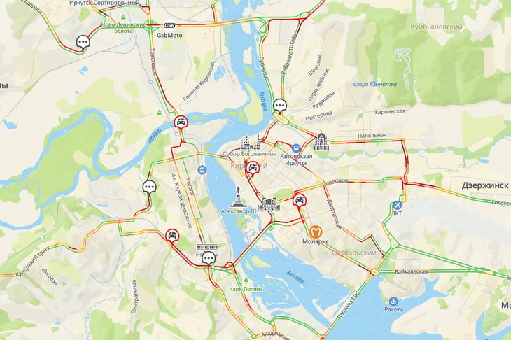 Пробки. Скриншот с сервиса 2ГИС
