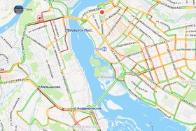 Пробка. Скриншот сервиса «Яндекс. Карты»