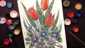 Мастер-класс по гуашевой живописи в технике пуантилизм