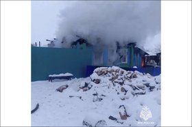Пожар в доме. Фото ГУ МЧС России по Иркутской области