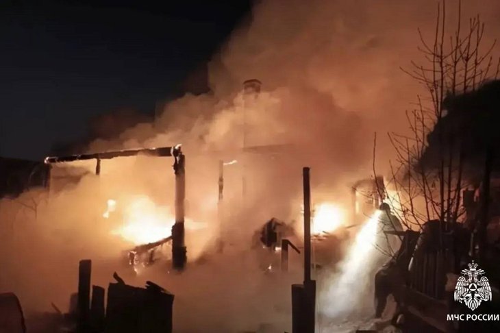 Пожар. Фото пресс-службы ГУ МЧС России по Иркутской области