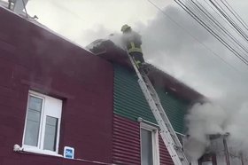 Пожар. Скриншот видео пресс-службы ГУ МЧС России по Иркутской области
