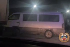 Микроавтобус. Скриншот видео Госавтоинспекции региона