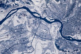 Иркутск с орбиты Земли. Фото космонавта Антона Шкаплерова
