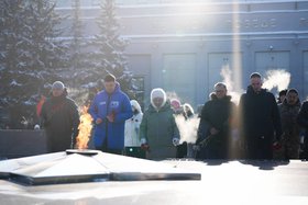 Митинг, посвященный 82-летию со дня полного снятия блокады Ленинграда. Фото пресс-службы правительства Иркутской области