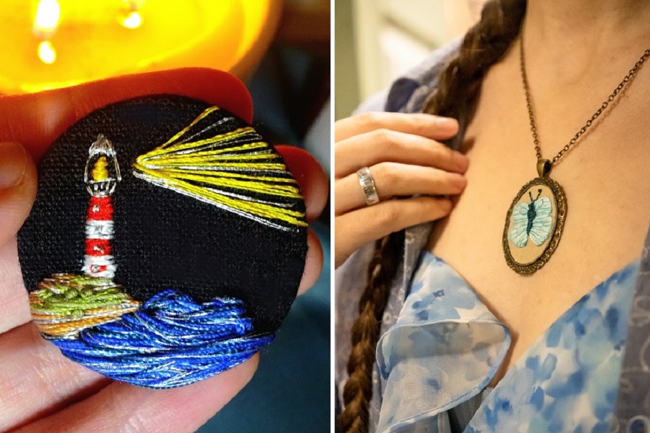 Брошь и подвеска