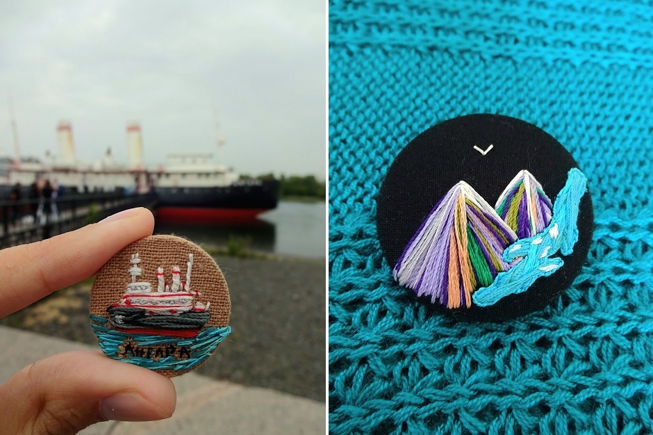 Броши с ледоколом «Ангара» и Байкалом Броши с ледоколом «Ангара» и Байкалом