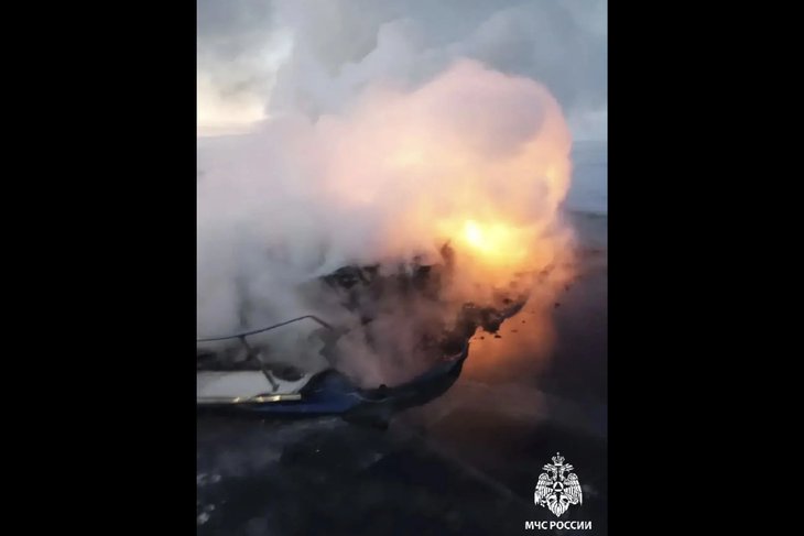 Сгоревший хивус. Фото пресс-службы ГУ МЧС по Иркутской области