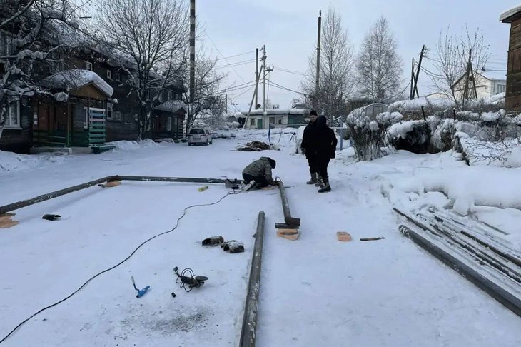 Восстановление теплоснабжения в Бодайбо. Фото пресс-службы правительства Иркутской области