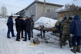 Восстановление теплоснабжения в Бодайбо. Фото пресс-службы правительства Иркутской области