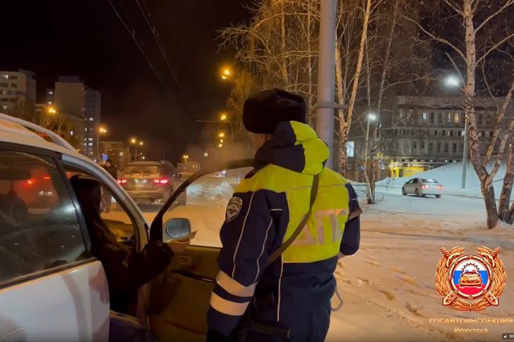 Рейд. Скриншот из видео пресс-службы Госавтоинспекции Иркутской области