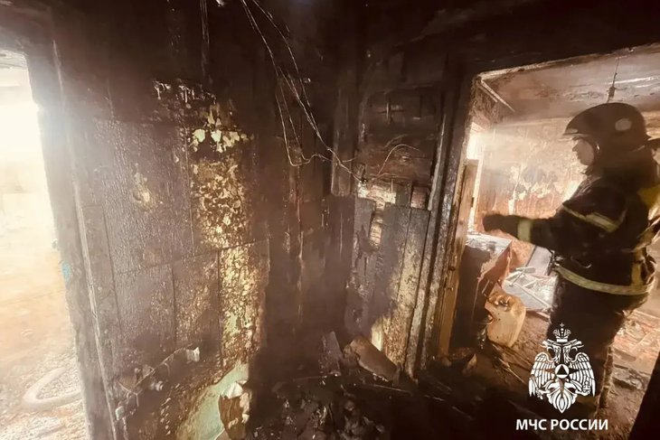 Пожар. Фото пресс-службы ГУ МЧС по региону